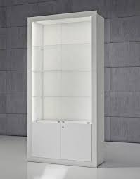 White Display Cabinet With Glass Doors