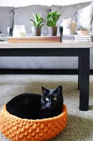 Have fun making a new diy cat bed for your feline friend by personalizing it with your favorite colors and patterns. Tl Yarn Crafts The Big Little Pet Bed A Round Cat Bed Made With Jumbo Yarn Tl Yarn Crafts