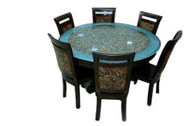 Glass Round Dining Table Set 6 Seater