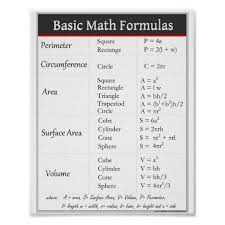 Basic Math Formulas Poster Zazzle