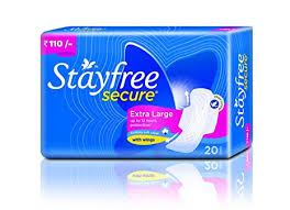 Stayfree Secure Xl Cottony Sanitary Napkins With Wings 20 Count