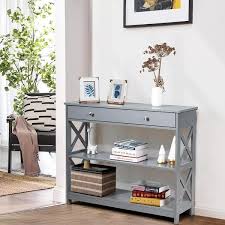 Mdf Wire Shelving Unit Entryway Table