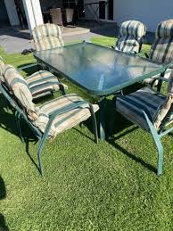 Outdoor Table Set Glass And 6 Chairs
