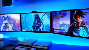 The extra shelf space to tuck away his consoles also has a nice touch just in case he just wants to focus on netflix and chill. Gaming Setup Wallpapers Top Free Gaming Setup Backgrounds Wallpaperaccess