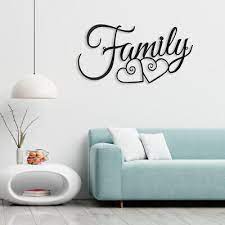 Metal Wall Decor Rustic Family Letter