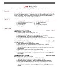 General Maintenance Technician Resume Examples Free To Try Today