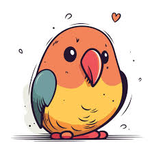 cute cartoon parrot vector