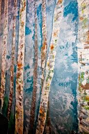 birch tree mural decorative painting
