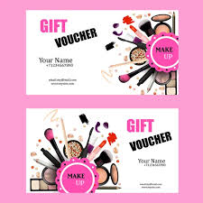 gift voucher card design set cosmetic