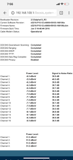 That is a docsis 3.0 cable modem, and it works great with my moca network. Modem Signal Levels For Issues With Docsis 3 1 Vs 3 0 3 0 Shown Here 3 1 Modem Didn T Allow Access To This Page Spectrum