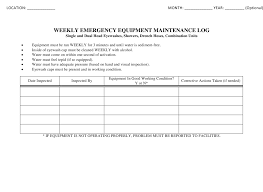 Free to download and print. Weekly Emergency Equipment Maintenance Log Template Download Printable Pdf Templateroller