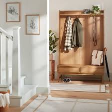 Transitional Entryway Bench Hall Tree
