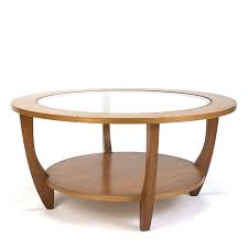 Round Vintage Coffee Table With Glass