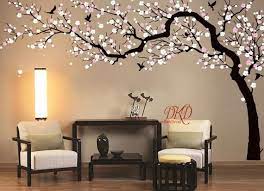 Wall Decal Charming Pink Blossom Tree