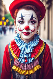 detailed distinctive clown makeup