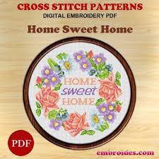 embroidery pattern home sweet home