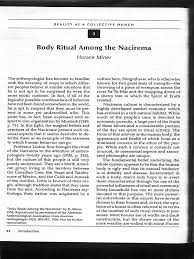 miner body ritual of the nacirema rituals cultural anthropology 