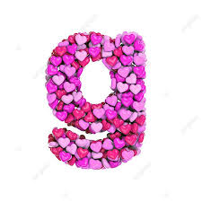 3d Pink Heart Font Valentines Letter G