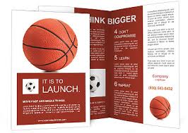 Basketball Ball On A White Background Brochure Template