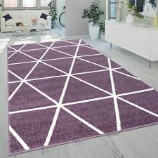 Ein lila teppich kann jeden raum aufhübschen und ist zudem sehr bequem an den füßen. Kurzflor Wohnzimmer Teppich Lila Pastell Geometrisches Design Rauten Muster Kaufen Bei Diva Teppich Center