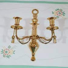 Buy Vintage Brass Wall Sconce 2 Candle