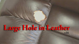 large hole in leather v16 you