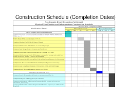 Free Construction Schedule Sample Templates At