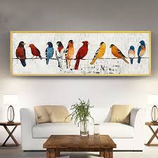 Birds On Wire Canvas Poster Long Banner
