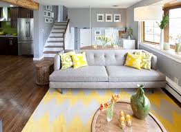 Grey And Yellow Living Room