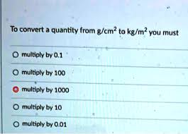 convert a quany from g cm to kg m