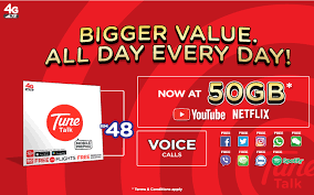 Subscribe to a monthly plan and enjoy up to. Tune Talk Tune Talk L Bigger Value Bigger Data Now At 50gb Data All Day Everyday
