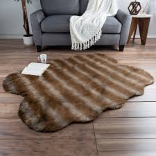 lavish home sheepskin area rug faux