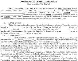 Home Lease Agreement Template House Commercial Property Free