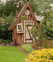 garden sheds add a whimsical touch to a