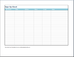 Sign In Sheet Template Excel Template Business