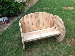 Diy Pallet And Spool Wheel Garden Bench