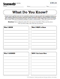 This Kwlh Activity Sheet From Storyworks Is An Absolutely