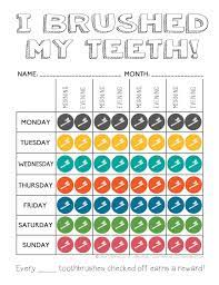 printable tooth brushing reward chart