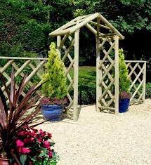 wooden garden rustic arch arbours