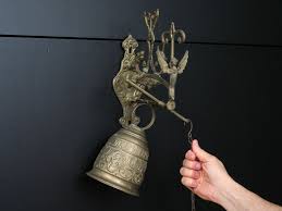 Belgium Wall Mounted Bell Vintage Brass
