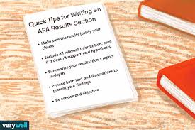 how to write an apa results section