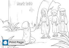 And jesus saith unto him, see thou tell no man; Jesus Heals The Leper Coloring Pages For Kids Connectus