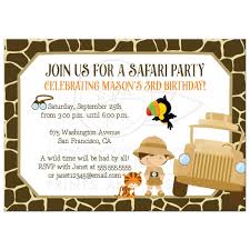 Safari Birthday Party Invitation Tiger And Boy