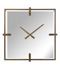 square wall clock with mirror