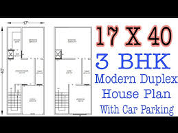 17x40 Duplex 3 Bhk House Plan 680