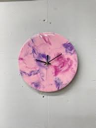 Pink Purple Resin Wall Clock Small
