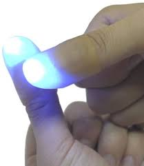 Amazon Com Hengbang Magic Light Up Finger Magic Trick Led Finger Lamp Blue Thumbs Light Magic Light Up Finger Magic Trick Fake Finger Prank Toy Tool Toys Games