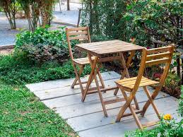 Outdoor Garden Table Set Empty Wooden