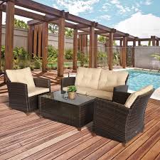 Outsunny 4 Pcs Outdoor Patio Furniture