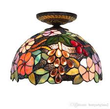 2020 12 Inch 30cm Colorful Flowers Tiffany Lighting Stained Glass Corridor Balcony Dining Room Small Ceiling Lamp Baroque Lamp From Honyartglass2 251 33 Dhgate Com